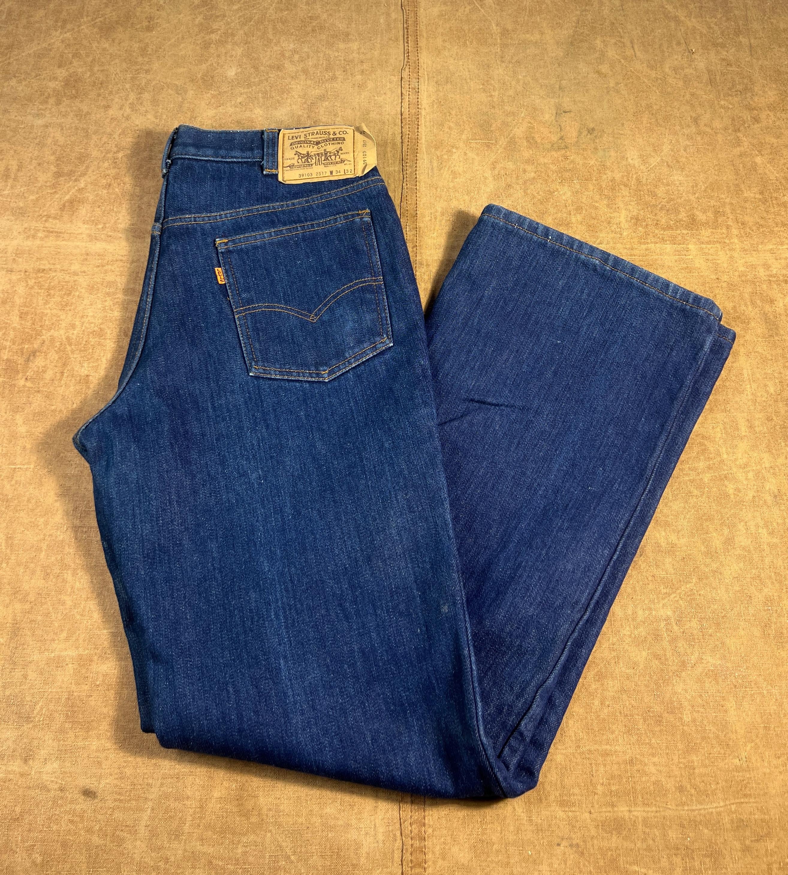 Vintage 70's Levis 517 Bootcut Orange Tab Made in USA Insulated