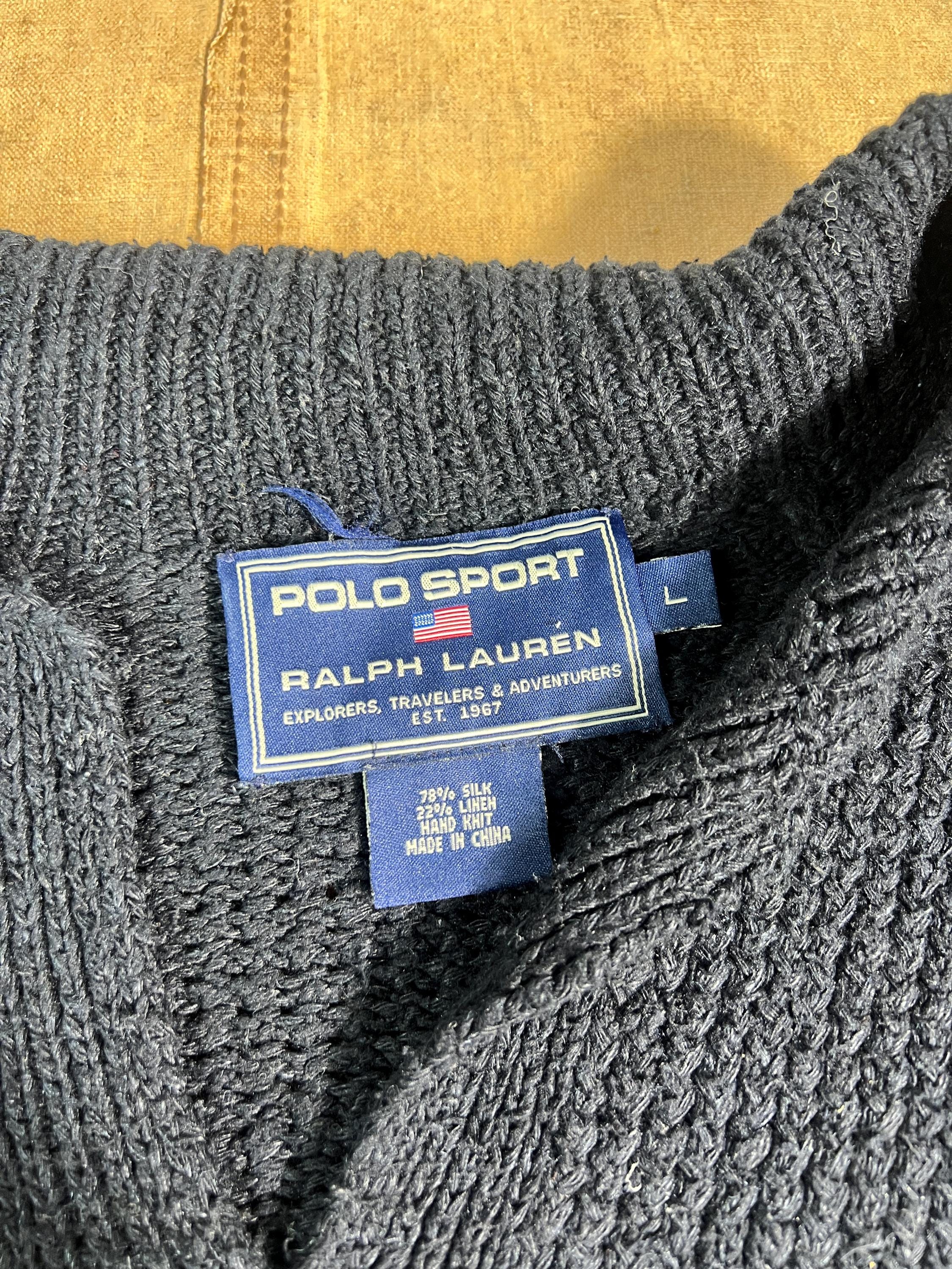 Vintage 90's Polo Ralph Lauren Polo Sport Abstract Pattern Ribbed