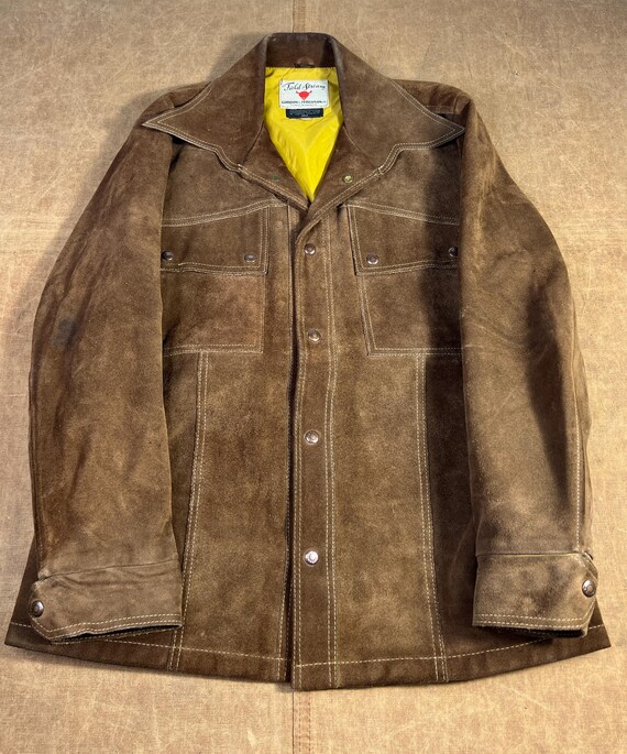 ジャケット・アウター 70s Vintage Suede P/O Western Jacket 1970s hand painted suede western jacket // Size M