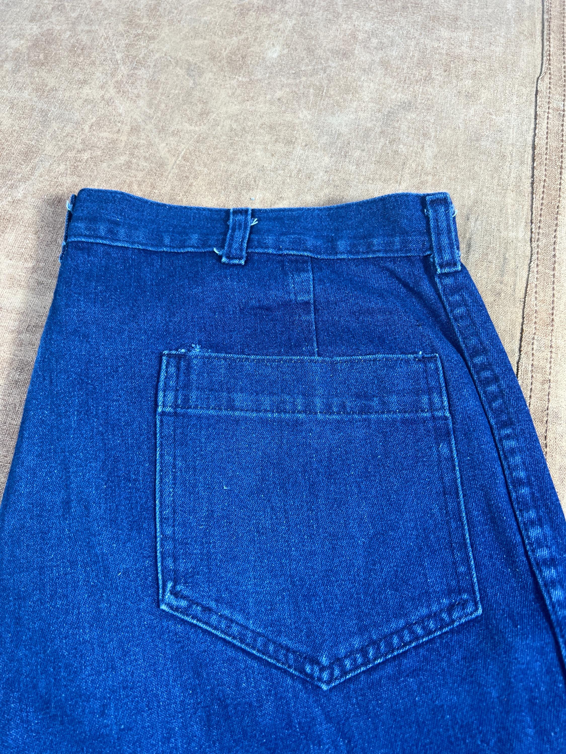 Vintage 60's 70's US Navy Denim Sailor Bell Bottom Utility
