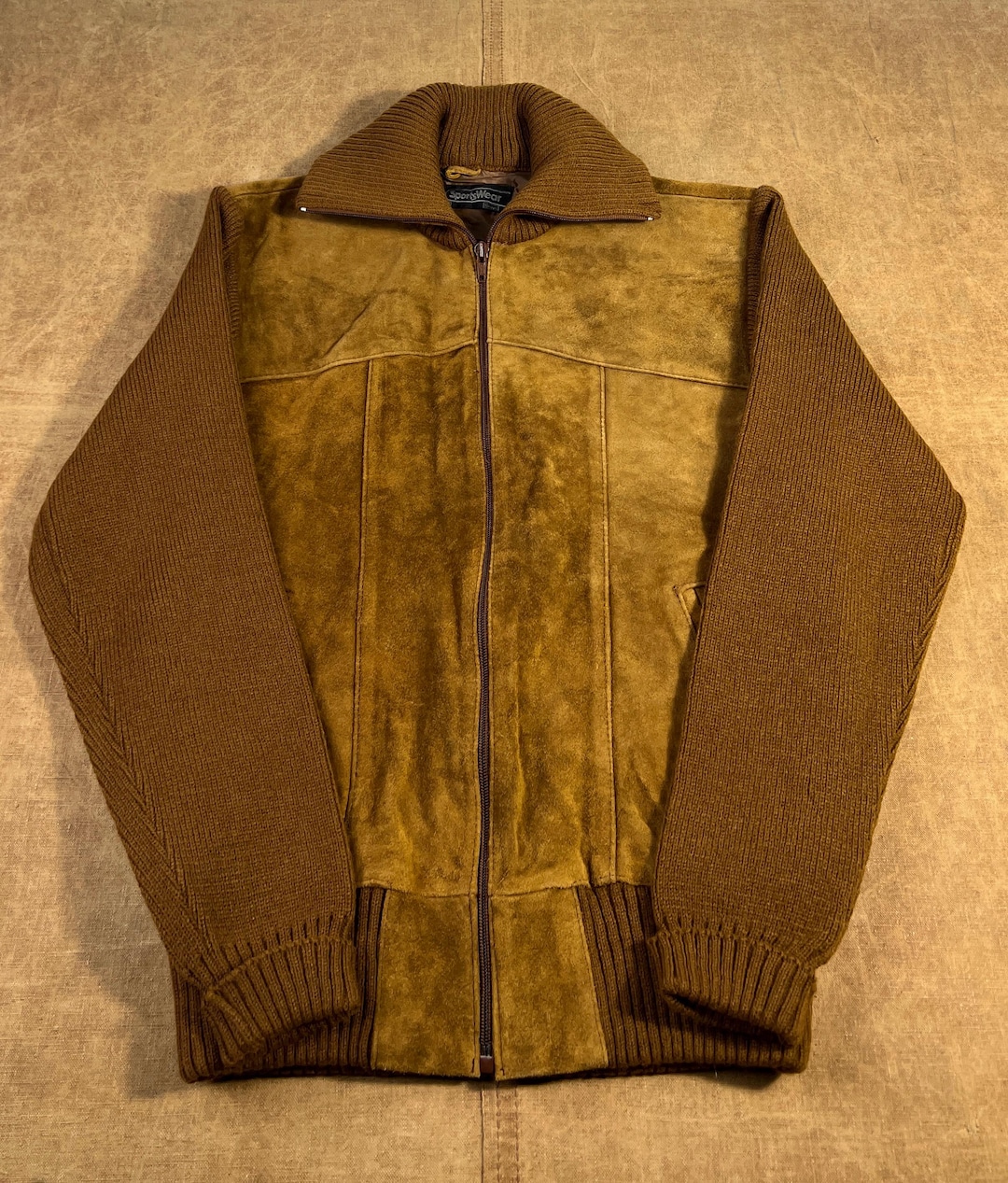 Vintage 70's Sears Sportswear Two Pocket Suede Leather Basic