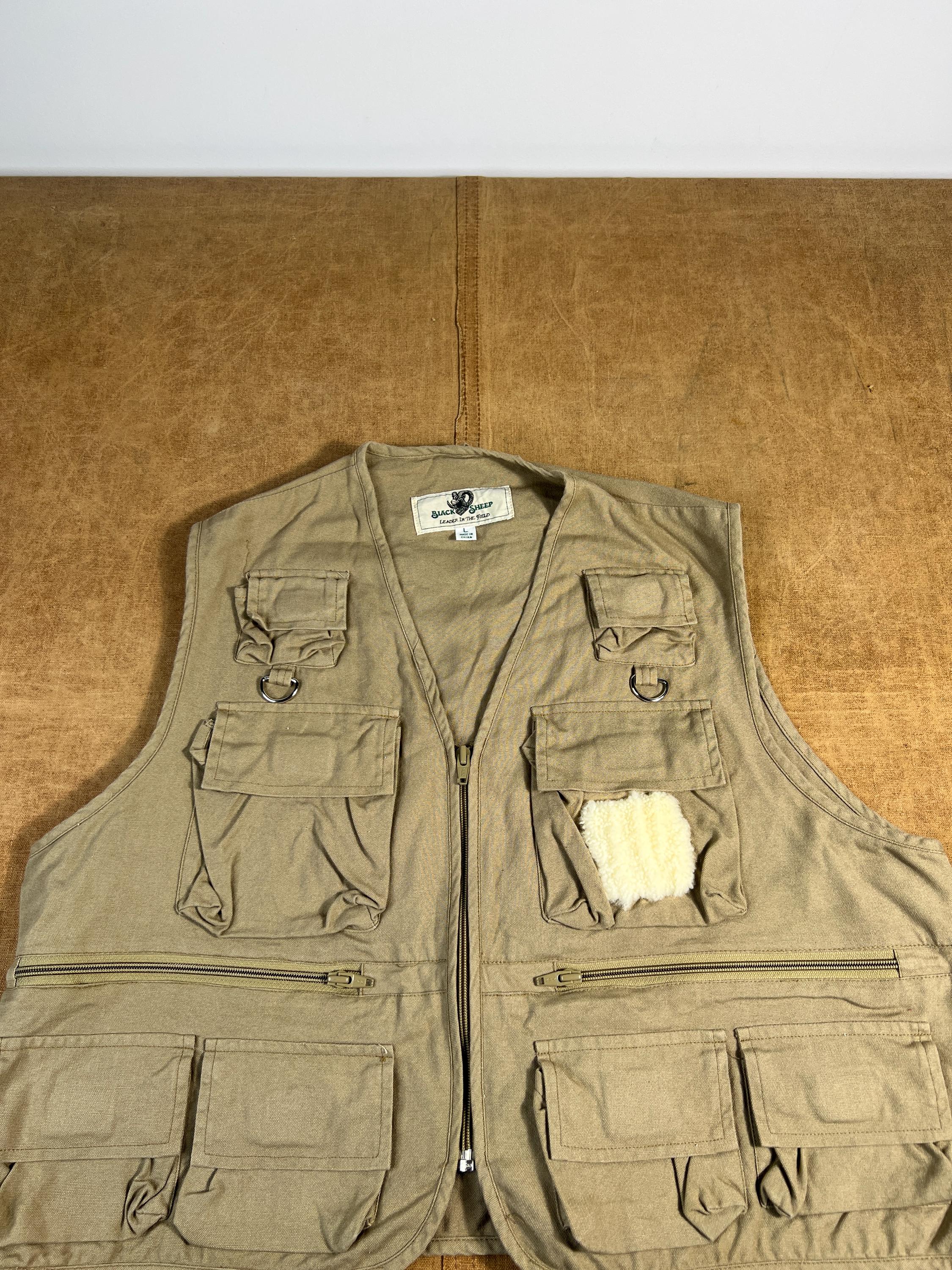 Vintage 70's 80's Black Sheep Hunting Fishing Multi Pocket
