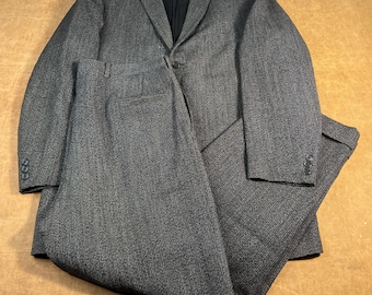 Vintage 60’sBenson Rixon Miracle Twist Two Piece Sport Coat Regular Fit Pleated Grey Suit Large, 36 x 31