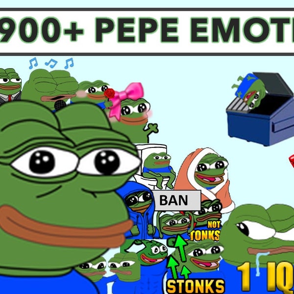 1900+ Animated and Static Pepe Emotes Super Mega Pack | Twitch Emotes | Discord Emotes | Emotes for streamers and gamers | Emote mega pack
