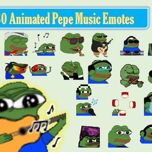 30 Animated pepe music emotes pack | Twitch Emotes | Discord Emotes | Dance emotes for streamers and gamers | Emote pack | peepo