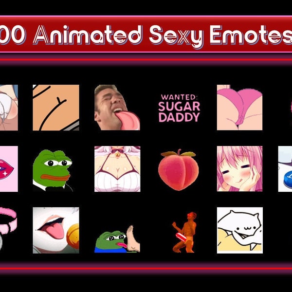 100 Animated Sexy Emotes Pack | NSFW | Discord Emotes | 18+ | Adult | Mature | Kinky | Twitch | Emote Pack for Discord Server | Bundle