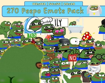 270 Peepo Emotes Mega Pack | Twitch Emotes | Discord Emotes | Text emotes for streamers and gamers | Emote pack | Text emotes | Pepe emotes