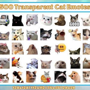 500+ Transparent Cat Emotes Mega Pack | Twitch Emotes | Discord Emotes | Cute cat emotes for streamers and gamers | Funny cat emotes | Emote
