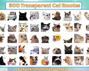 Plus de 500 méga-packs d'émoticônes transparentes pour chat | Émoticônes Twitch | Émoticônes Discord | Émoticônes de chat mignon pour les streamers et les joueurs | Emotes drôles de chat | Émoticône