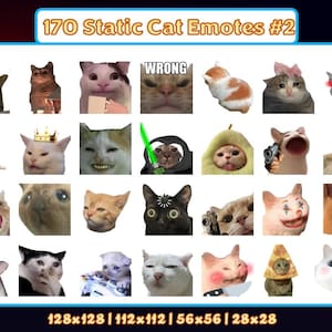 170 Cat Emotes Pack #2 | Twitch Emotes | Discord Emotes | Cute cat emotes for streamers and gamers | Funny cat emotes | Emote | Funny | Meme