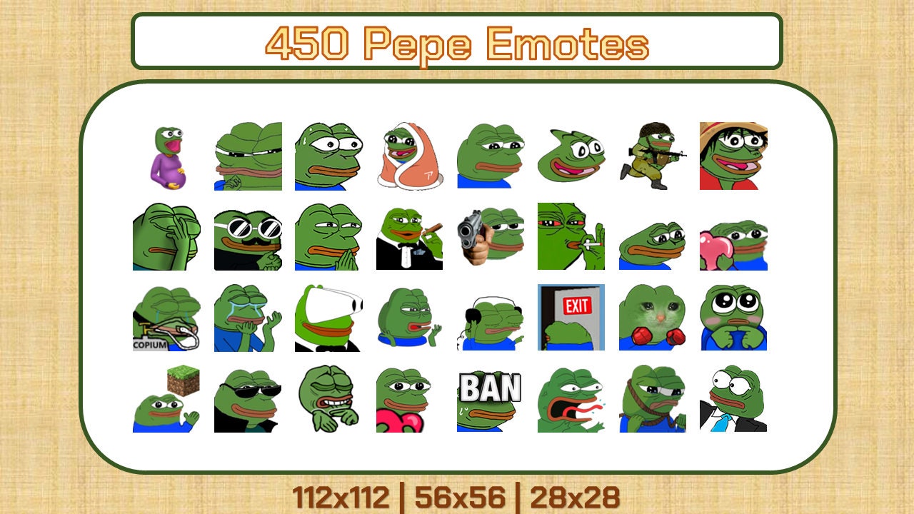 450 Pepe Emotes Mega Pack Twitch Emotes Discord Emotes Etsy