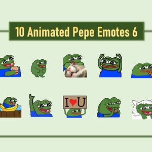 10 Animierte Pepe Emotes Pack für Twitch und Discord #6 | Twitch Meme Emotes | Discord Emotes | Emotes für Streamer und Gamer | Emote-Paket