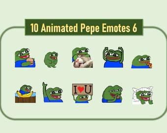 10 Animated Pepe Emotes Pack for Twitch and Discord #6 | Twitch Meme Emotes | Discord Emotes | Emotes for streamers and gamers | Emote pack