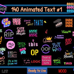 140 Animated Text Emotes Pack #1 | Twitch Meme Emotes | Discord Emotes | Emotes for streamers and gamers | Emote pack | Text emotes | Gif