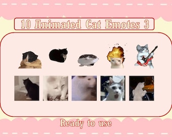 10 Popular Animated Cat Emotes Pack 3 | Huh cat | Twitch | Discord | Kick | Emotes for streamers and gamers | Emote pack | Cats