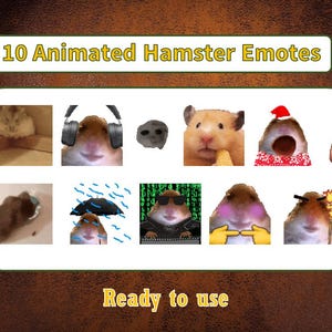 10 Animated Hamster Emotes Pack | Twitch Meme Emotes | Discord Emotes | Emotes for streamers and gamers | Emote pack | Funny | Sad Hampter