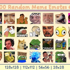 200 Random Meme Emotes for Twitch and Discord #1 | Twitch Emotes | Discord Emotes | Emotes for streamers and gamers | Emote pack | Memes