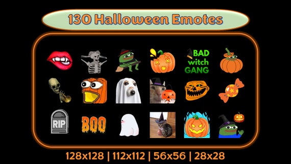 130 Random Halloween Emotes for Twitch and Discord | Twitch Emotes | Discord Emotes | Emotes for streamers and gamers | Emote pack | Memes