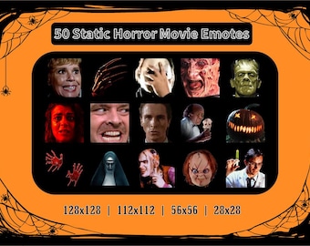 50 horror movie emotes pack | Discord Emotes | Horror emotes for streamers and gamers | Emote pack | spooky | grave | scary | thriller