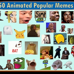 50 Animated Popular Meme Emotes Pack #2 | Twitch Meme Emotes | Discord Emotes | Emotes for streamers and gamers | Emote pack