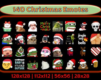 140 Random Christmas Emotes for Twitch and Discord | Twitch Emotes | Discord Emotes | Emotes for streamers and gamers | Emote pack | Memes