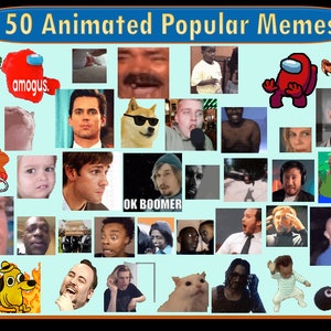 50 Animated Popular Meme Emotes Pack #1 | Twitch Meme Emotes | Discord Emotes | Emotes for streamers and gamers | Emote pack