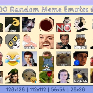 200 Random Meme Emotes for Twitch and Discord #2 | Twitch Emotes | Discord Emotes | Emotes for streamers and gamers | Emote pack | Memes