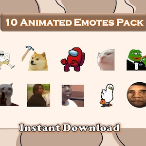 10 Animated Meme Emotes Pack #2 | Twitch Meme Emotes | Discord Emotes | Emotes for streamers and gamers | Emote pack | Memes | Funny emotes