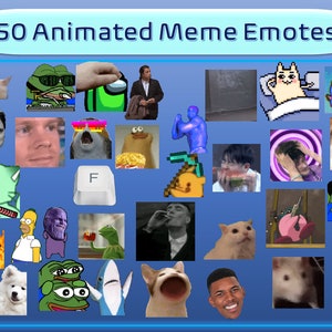 50 Animated Meme Emotes Pack for Twitch and Discord #2 | Twitch Meme Emotes | Discord Emotes | Emotes for streamers and gamers | Emote pack