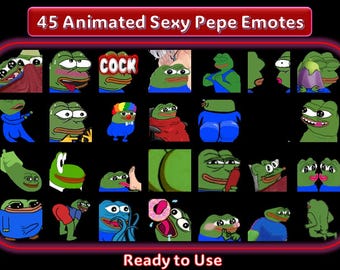 45 Animated Sexy Pepe Emotes Pack | NSFW | Discord Emotes | 18+ | Adult | Mature | Kinky | Twitch | Emote Pack for Discord Server | Bundle