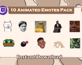 10 Animated Meme Emotes Pack #10 | Twitch Meme Emotes | Discord Emotes | Emotes for streamers and gamers | Emote pack | Memes | Funny emotes