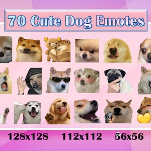 70 Cute Dogs Emotes for Twitch and Discord | Twitch Meme Emotes | Discord Funny Emotes | Emotes for streamers and gamers | Emote pack