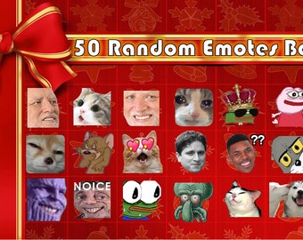 50 Random Emotes Box #1 | Twitch Meme Emotes | Discord Emotes | Emotes for streamers and gamers | Emote pack