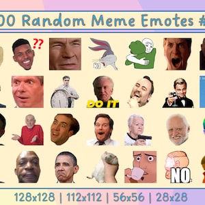 200 Random Meme Emotes for Twitch and Discord #4 | Twitch Emotes | Discord Emotes | Emotes for streamers and gamers | Emote pack | Memes