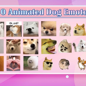 40 Animated dog emotes pack | Twitch Emotes | Discord Emotes | Dog emotes for streamers and gamers | Emote pack