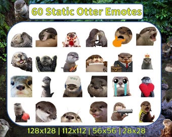 60 Otter Emotes Pack | Sea Otter | Twitch Emotes | Discord Emotes | Text emotes for streamers and gamers | Emote pack | Funny  | Static
