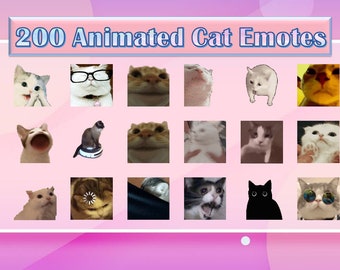 200 Animated cat emotes mega pack | Twitch Emotes | Discord Emotes | Dancing emotes for streamers and gamers | Emote pack