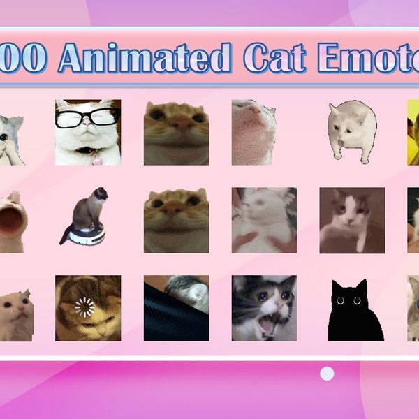 200 Animated cat emotes mega pack | Twitch Emotes | Discord Emotes | Dancing emotes for streamers and gamers | Emote pack