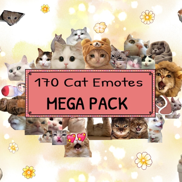 170 Cat Emotes Pack | Twitch Emotes | Discord Emotes | Cute cat emotes for streamers and gamers | Funny cat emotes | Emote pack