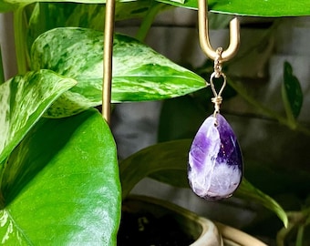 Chevron Amethyst Raindrop Plant Stake, House Plant Decor, Wire Plant Stake, Plant Decorations, Cute Home Decoration, Plant Lovers Gift
