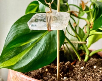 Quartz Crystal Plant Stake, Planter Decoration, Crystal Garden Decor, Fairy Garden Decor, Crystal Plant Stakes, Crystal Plant Decor Gift