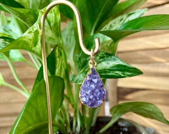 Amethyst Raindrop Plant Stake, House Plant Decor, Wire Plant Stake, Plant Decorations, Home Decor, Cute Home Decoration, Plant Lovers Gift