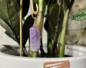 Amethyst Plant Stake, House Plant Decor, Wire Plant Stake, Plant Decorations, Home Decor, Cute Home Decoration, Plant Lovers Gift Idea