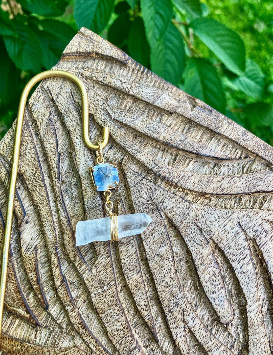 22k Gold Plated Kyanite Quartz Plant Stake - Etsy