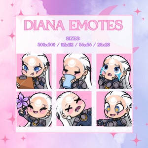 League of Legends Diana Emote Bundle | Set of six (6) | Sticker | Twitch Streaming | Discord | YouTube | Facebook | Kick