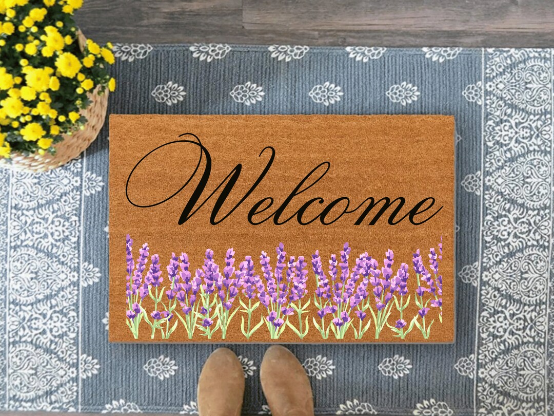 Lavender Mat Doormat Coir Mat Etsy