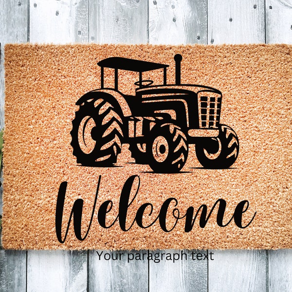 Tractor welcome mat for housewarming gift, Farmhouse style welcome mat, Country decor welcome