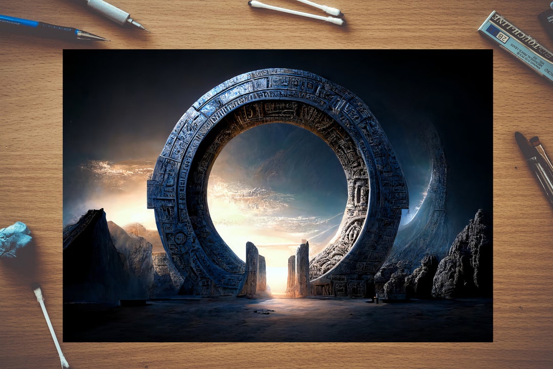 Mysterious Circle Art Print, Sci-fi Portal, AI Generated (digital ...