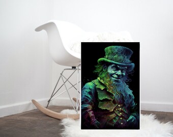 Gruseliger Kobold Art Print, St Patrick's Day Wanddekoration (Digitaler Download)