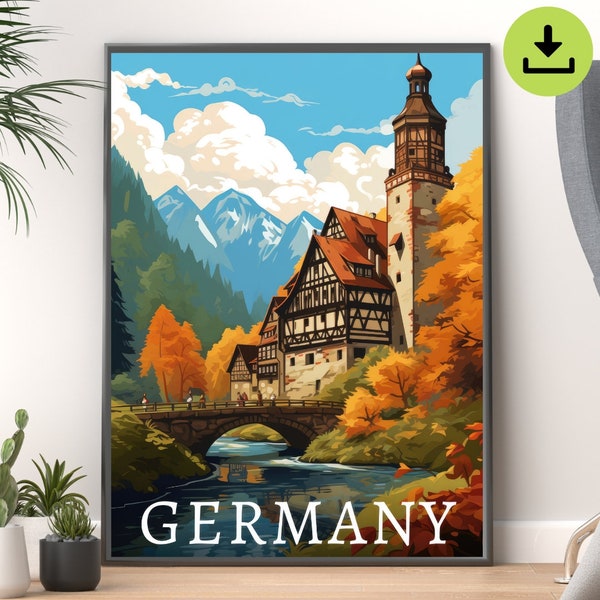 Germany Travel Poster - Premium Wall Art Print | Stunning Home Decor | Instant Downloadable Print